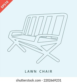 Lawn Chair Design Vector Flat Modern Isolated Illustration