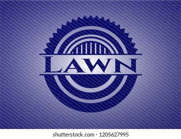 Lawn emblem with denim high quality background