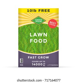 Lawn Fertilizer Packaging Design Template. Vector Illustration