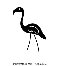 Lawn flamingo silhouette icon. Clipart image isolated on white background