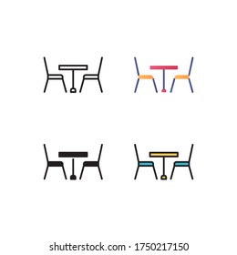 lawn furniture icon vector with different style design. isolated on white background