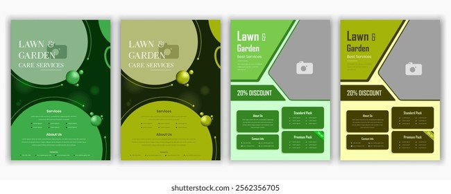 Lawn and Garden flyer design advertisement agriculture pamphlet brochure poster clean modern calm natural eps file bundle.