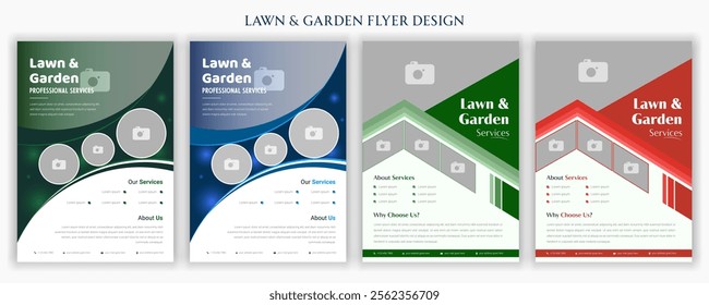 Lawn and Garden flyer design advertisement agriculture pamphlet brochure poster clean modern calm natural eps file bundle.