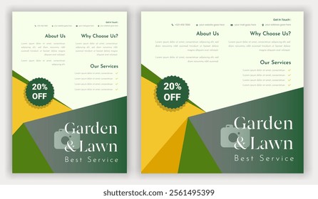 Lawn and garden flyer design lawn care best service garden flyer a4 brochure social media post design landscape advertising brochure leaflet pamphlet print ready eps file templates.