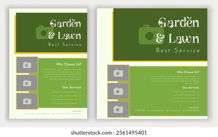 Lawn and garden flyer design lawn care best service garden flyer a4 brochure social media post design landscape advertising brochure leaflet pamphlet print ready eps file templates.