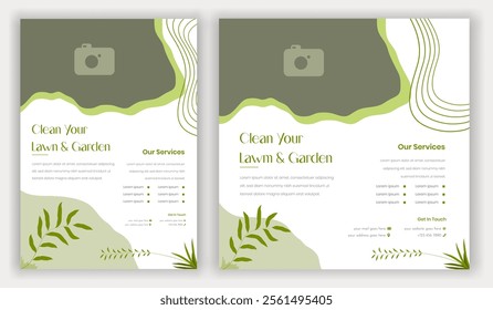 Lawn and garden flyer design lawn care best service garden flyer a4 brochure social media post design landscape advertising brochure leaflet pamphlet print ready eps file templates.