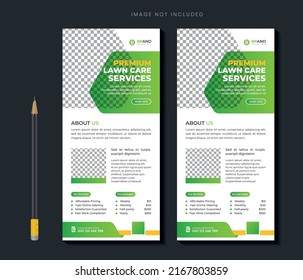 Lawn Garden Or Landscaping Service Rack Card Or Dl Flyer Template Lawn Mower Roll Up Banner Template