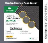 Lawn garden or landscaping social media post and web banner template Free download Free Vector