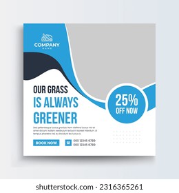 Lawn and gardening service social media post and web banner design template Lawn Mower Garden or Landscaping Service Social Media Post and Web Banner Template design. 