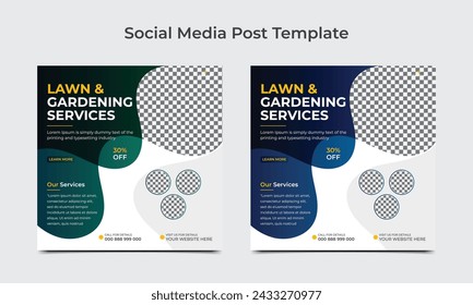 Lawn and Gardening service social media post web banner template.eps
