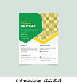 Lawn Gardening Services Flyer Design Template, Landscaping And Gardening Lawn Care Service Flyer, Gardening Services Poster Leaflet Design