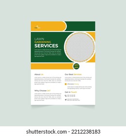 Lawn Gardening Services Flyer Design Template, Landscaping And Gardening Lawn Care Service Flyer, Gardening Services Poster Leaflet Design