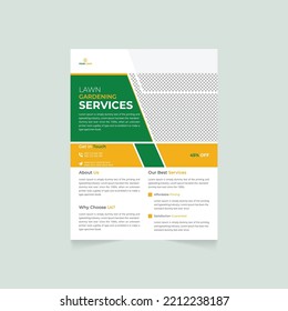 Lawn Gardening Services Flyer Design Template, Landscaping And Gardening Lawn Care Service Flyer, Gardening Services Poster Leaflet Design