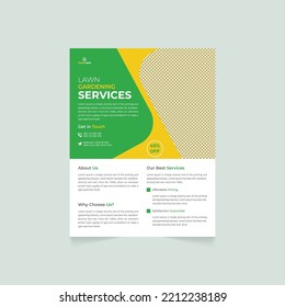 Lawn Gardening Services Flyer Design Template, Landscaping And Gardening Lawn Care Service Flyer, Gardening Services Poster Leaflet Design