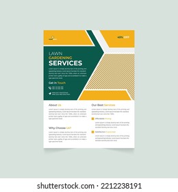 Lawn Gardening Services Flyer Design Template, Landscaping And Gardening Lawn Care Service Flyer, Gardening Services Poster Leaflet Design