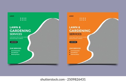 Lawn or gardening services social media post design.