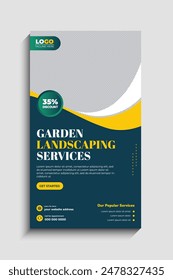 Lawn and Gardening social media story or web banner template
