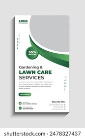 Lawn and Gardening social media story or web banner template