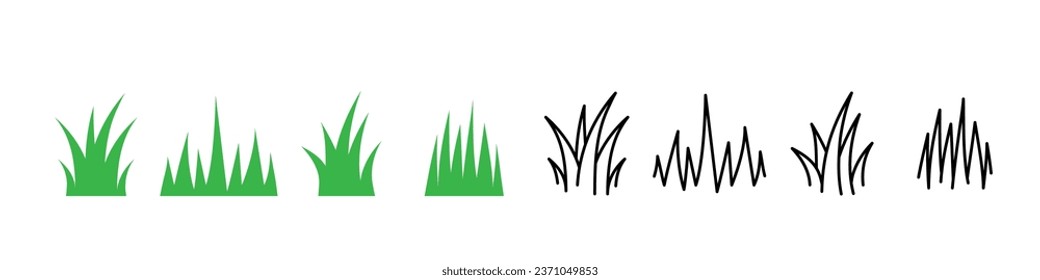 Lawn grass icon set illustration