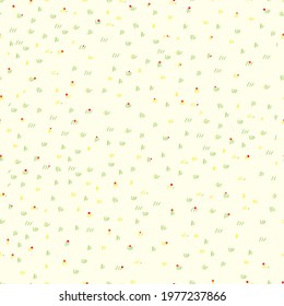 Lawn grass seamless in Autumn,Vector cartoon nature field texture, Cute meadow with tiny flowers on fall,Pattern summer grass on ground,Endless seasonal for four seasons,Natural abstract background

 