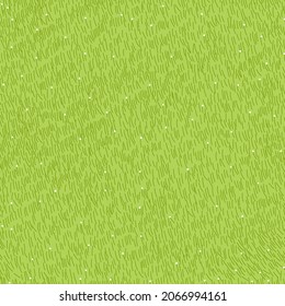 Lawn Grass Seamless Pattern In Summer,Vector Illustration Cartoon Nature Green Field Texture,Cute Meadow With Flowers In Springtime,Pattern Summer Grass On Ground,Natural Background For Four Seasons