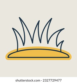 Rasengras, Vektorsymbol einzeln. Gazon unterschreibt. Graph Symbol für Landwirtschaft, Garten und Pflanzen Website und Design, Logo, App, UI
