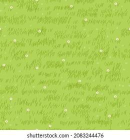 Lawn grass,daisy seamless background,Vector cartoon nature green exture,Cute white flower,meadow in spring field,Pattern summer grass,Endless seasonal for four seasons,Backdrop Natural abstract 