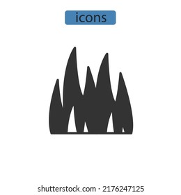 símbolo de iconos de césped elementos vectores para web infográfica