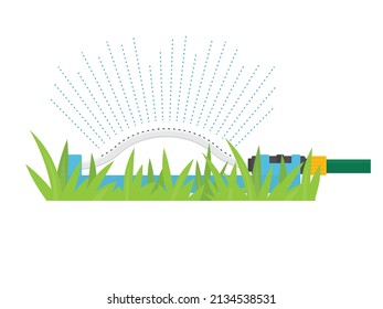 lawn irrigation swinging sprinkler- vector illustration