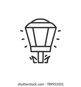 lawn lamp. Line with Editable stroke