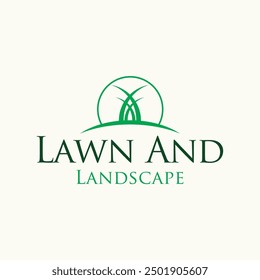 Lawn and landscape grass logo design ideas business name editable vector template  royalty free image