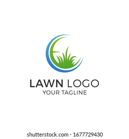 Lawn Logo Design Vector Illustration