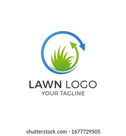 Lawn Logo Design Vector Illustration