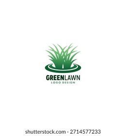 Logotipo de manutenção do gramado inspirado na natureza para o serviço de cuidados com o jardim. Isolado no fundo branco.