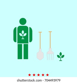 Lawn maintenance  set  icon .