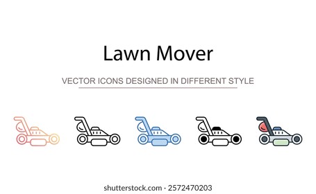 Lawn Mover icon design with white background stock illustration