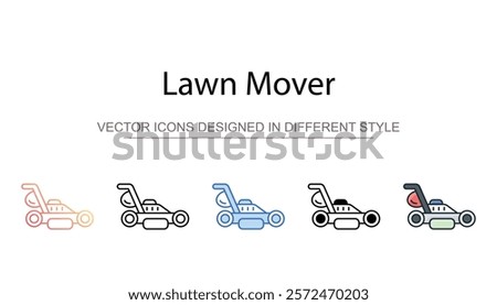Lawn Mover icon design with white background stock illustration