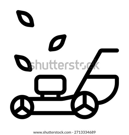 Lawn mover icon line style transparent illustration