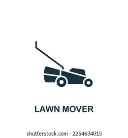 Lawn mover icon. Monochrome simple sign from agriculture collection. Lawn mover icon for logo, templates, web design and infographics.