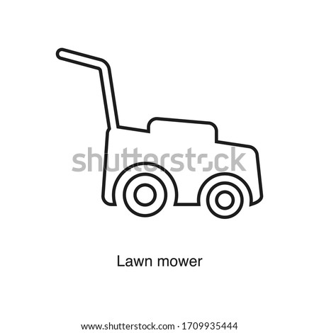 Lawn mover icon vector on white background. Black icon illustration