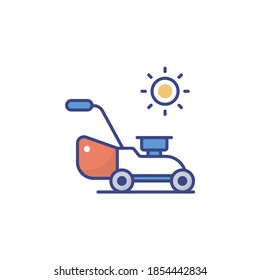 Lawn Mover Illustration Style Icon. EPS 10 File