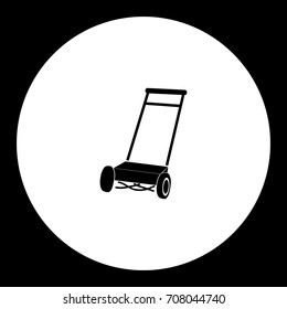 Lawn Mover Simple Silhouette Black Icon Eps10