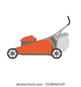 Lawn mover. Vector illustration. Mowed grass. Lawn mover cutting.