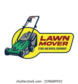 Lawn Mover Vector Illustration, Perfect For Lawn Care Company Logo Design