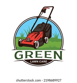 Lawn Mover Vector Illustration, Perfect For Lawn Care Company Logo Design