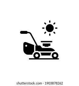 Lawn Mover Vector Solid Icon Style Illustration. EPS 10 File