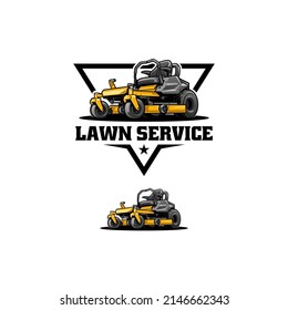 lawn mower - lawn care isolated logo vector