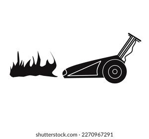 lawn mower for cut grass line icon vector. lawn mower for cut grass sign