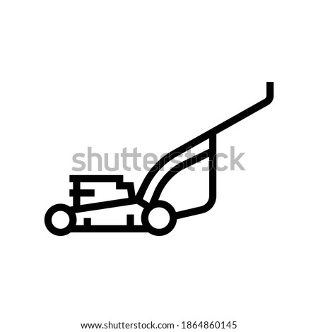 lawn mower for cut grass line icon vector. lawn mower for cut grass sign. isolated contour symbol black illustration