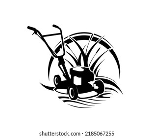 Lawn Mower Design Icon Silhouette Stock Vector (Royalty Free ...